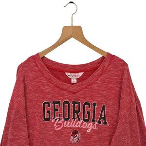Flying Colors Women's L Red Georgia Bulldogs "Bailey II" V-Neck Tunic Tri-Blend